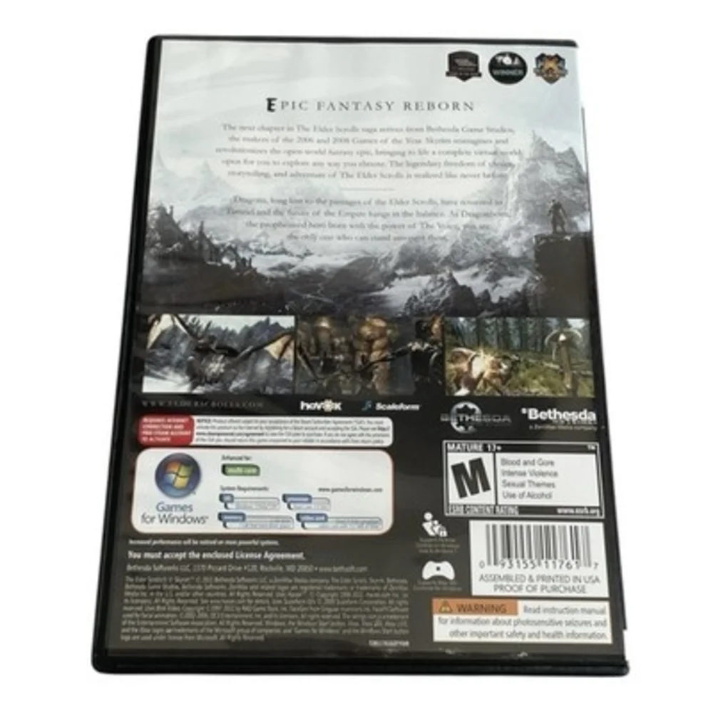 The Elder Scrolls V Skyrim PC DVD Game Windows Bethesda 2011 GOTY VG
